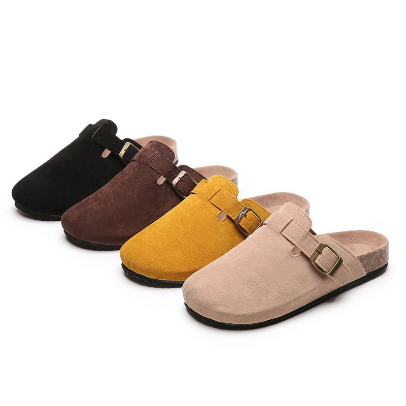 2025 new style of flip-flops for women and couples, cork flip-flops for large-sized Roman shoes, casual semi-flip-flops for lazy people