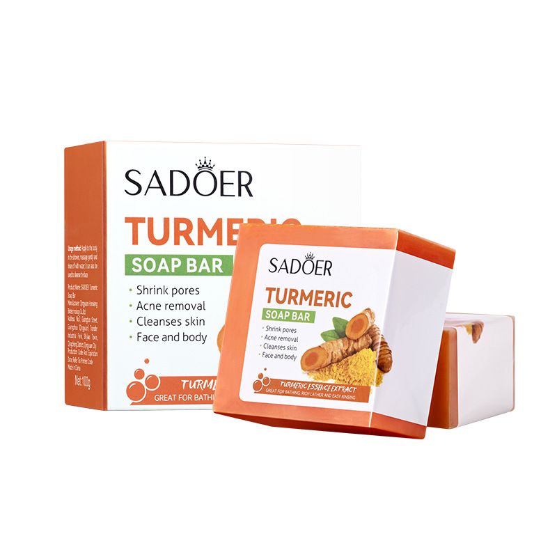 SADOER Turmeric Soap Handmade Soap,Bath Soap,Cleansing Body General Soap,Turmeric Soap BAR100g