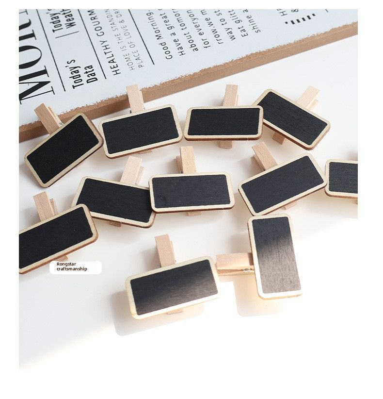 Mini chalkboard clip wooden display price tag sticky note clip mini photo clip small chalkboard