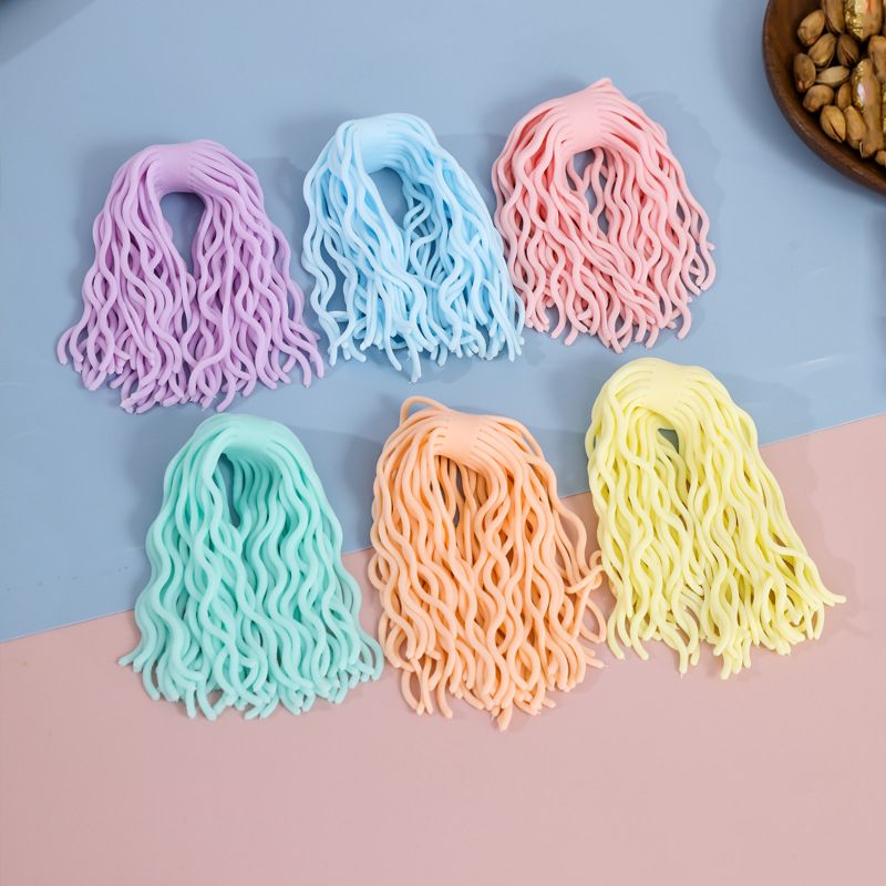 Macaron TPR elastic rope venting creative simulated Italian noodle decompression toy