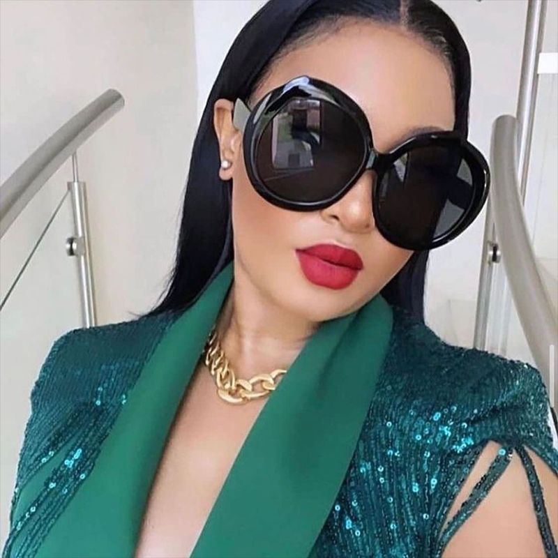 819 Vintage Big Round Sunglasses Women Brown Gradient Over-sized Sun Glasses Female Fashion Luxury Brand Designer Clear Shades