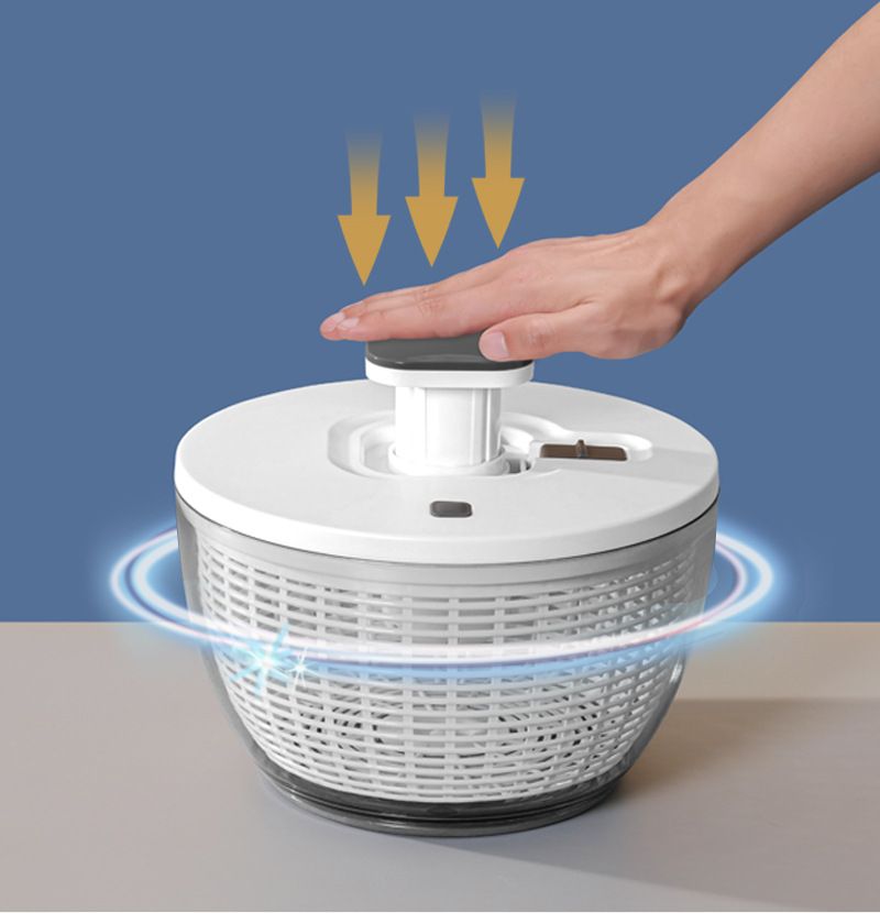 Press Type Vegetable Fruit Spinner Dryer Large Capacity Kitchen Salad Strainer Water Remover