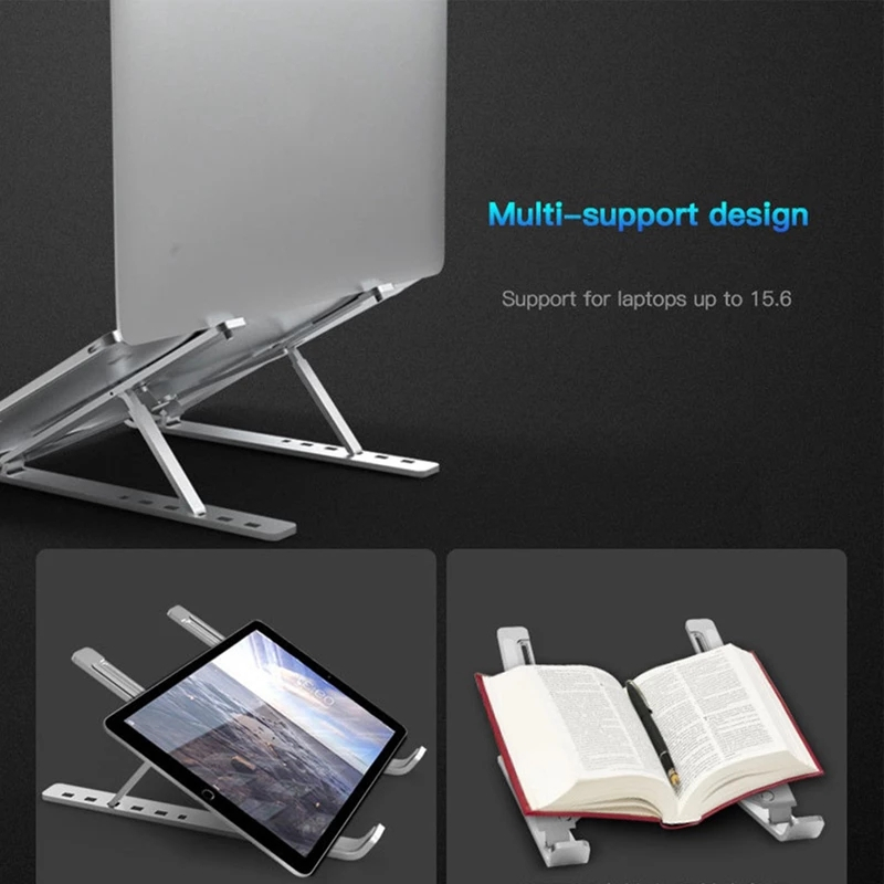 Portable Laptop Stand Aluminium Foldable Notebook Support Laptop Base Macbook Pro Holder Adjustable Bracket Computer Accessories
