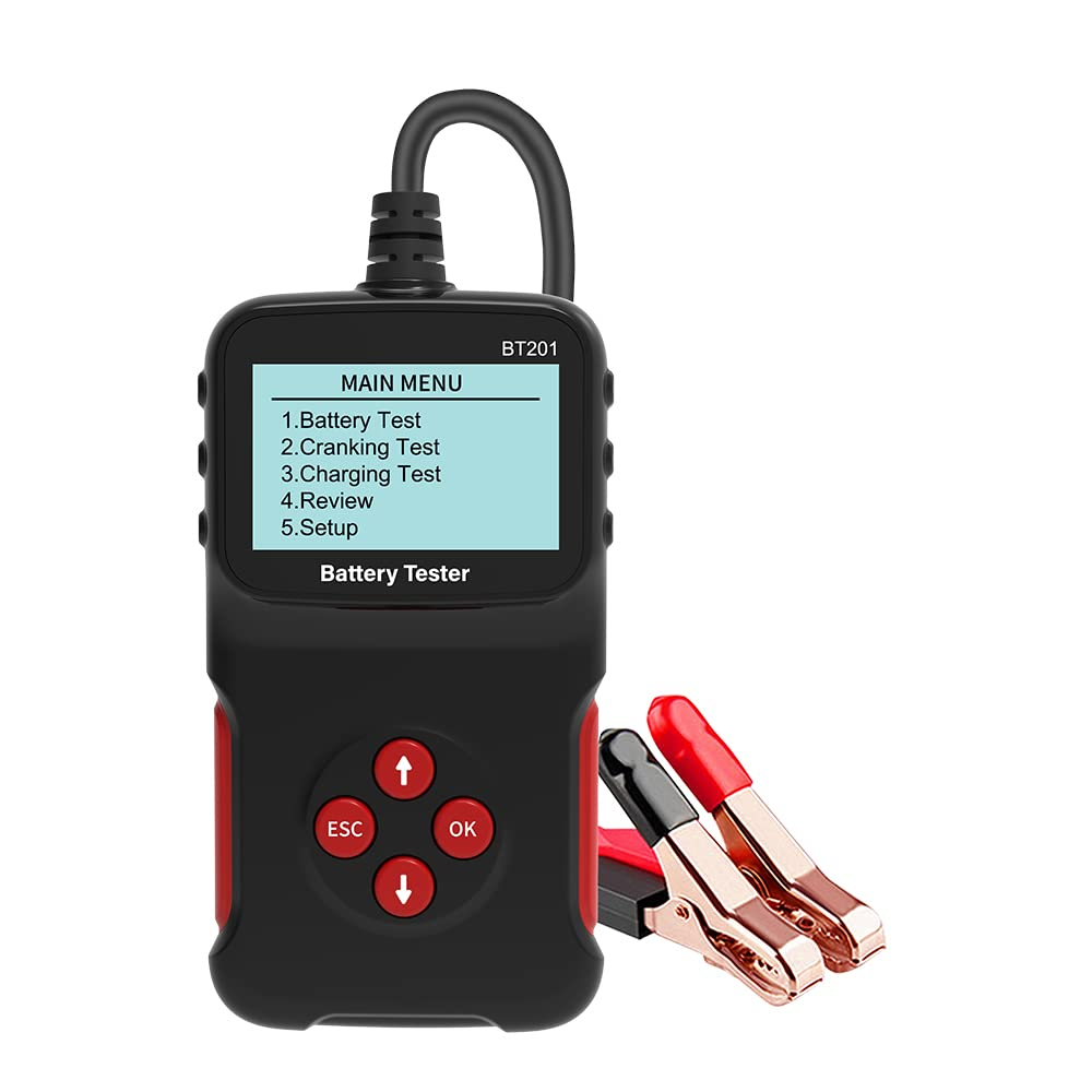 BT201 12V car Battery Tester can detect Ordinary Flooded Batteries, AGM Flat, AGM Spiral, Gel Batteries with a Capacity of 100-2000CCA