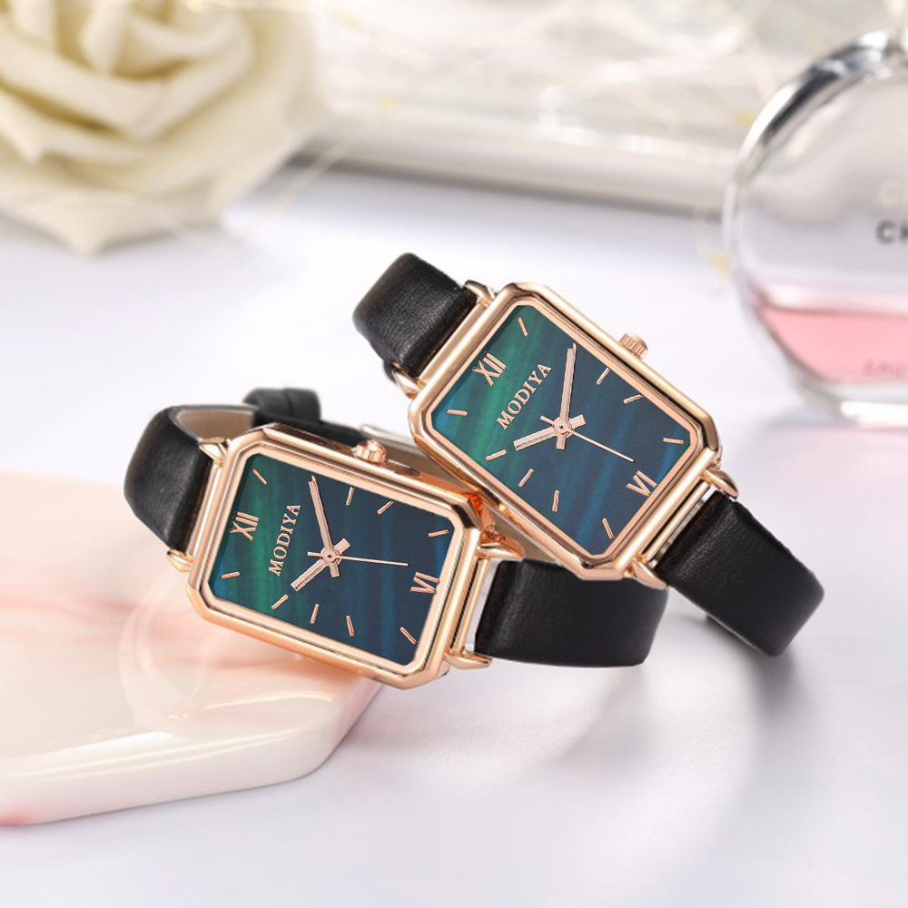 PD621-J Women's Watch Square Dial with PU Leather Strap Watch Series modiya Ladies Watch Gifts