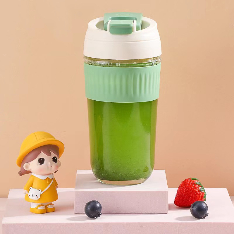 j77354 glass coffee mug with straw portable glass coffee cup with silicone sleeve

