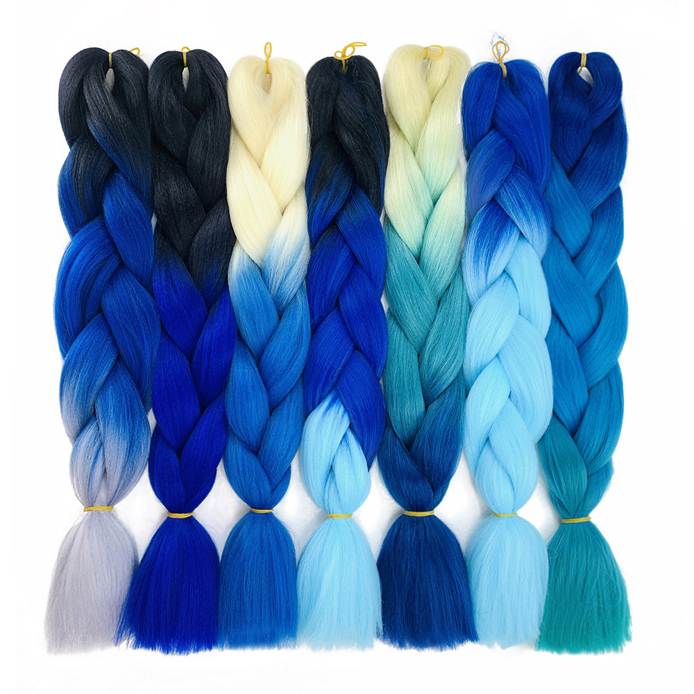 New Wigs African Black Dirty Braid Wig Highlight Color Gradient Hair Extension
