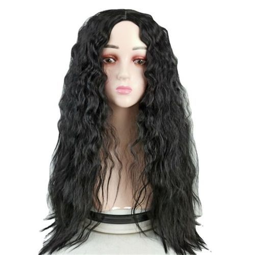 Women's Wig Long Curly Small Curly Hair - Black