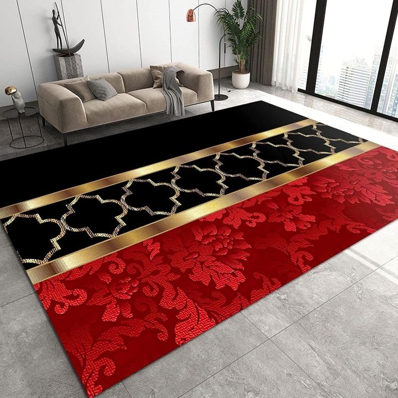 Marble printed carpet, home decoration, living room, anti slip and easy to maintain, sofa blanket ， Crystal velvet carpet floor mat