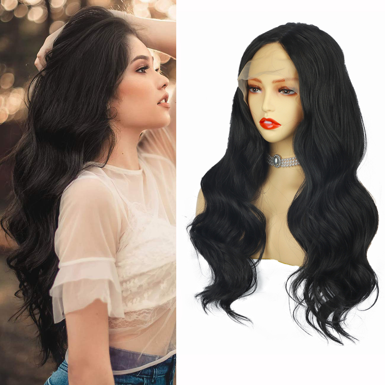 Lace Front Synthetic Hair Wigs For Black Women 28 Inch Body Wave Lace Front Wig Brazilian Glueless Full Lace Wig TospinoMall online shopping platform in GhanaTospinoMall Ghana online shopping