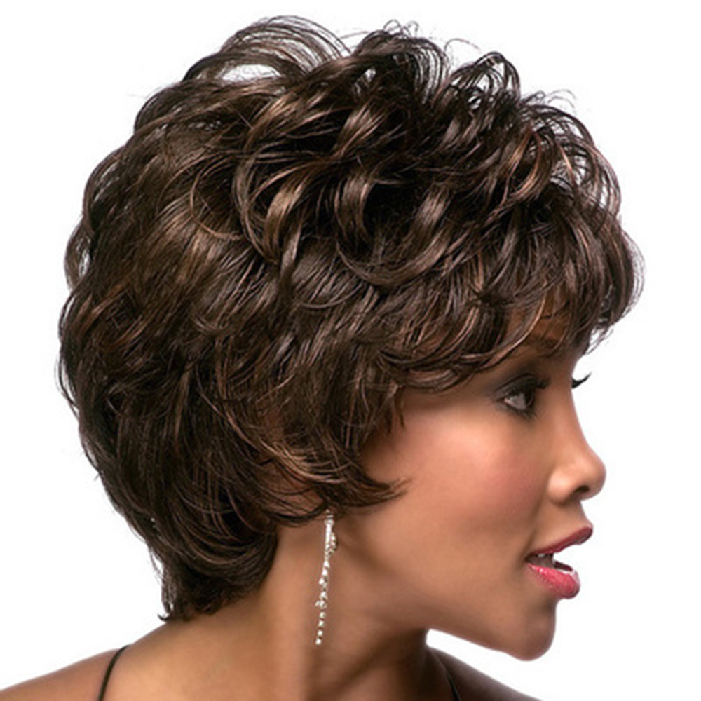C8140/3701 Short Wavy Hair Wigs for Black Women Short Curly Pixie Cut Wigs  with Bangs Natural Daily Full Machine Cute Curly Pixie Wig Fluffy Heat  Resistant Synthetic Fiber Wigs |TospinoMall online shopping