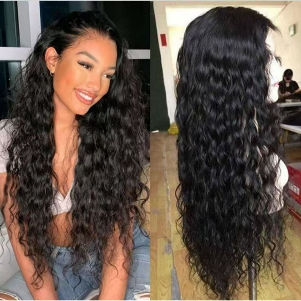 Wig European and American small curly wigs simulated human hair headpiece African grain curly wig headpiece