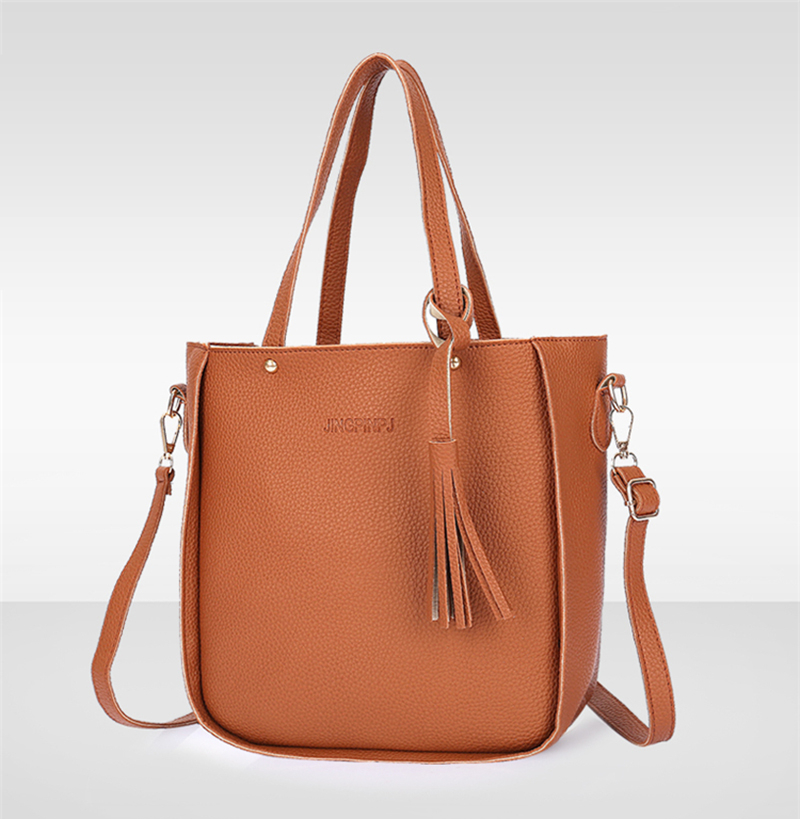 Female Baodan Shoulder Tide Korean Style Bag Handbag Boutique Four-piece Lychee Pattern