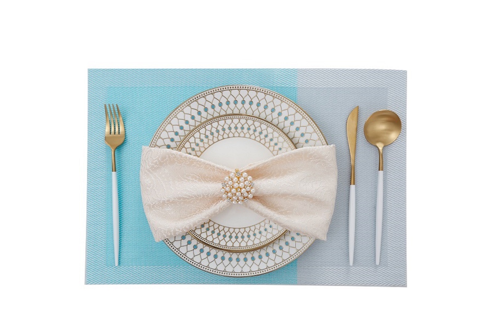 Createshao PVC Vinyl Placemats for Dining Table Set,Heat Resistant Place Mats,Non-Slip Stain Resistant Kitchen Table Placemats