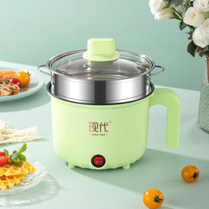 XIAXIN multifunctional electric cooking pot with steamer, portable cookware,stew,boil,saute,fry,steam,1.8L