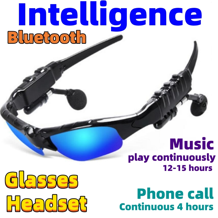 Intelligence Bluetooth glasses headset HBS-368 digital audio video earphones Bluetooth Headset CRRSHOP stereo Glassy Bluetooth earphones Polarizing glasses fashion trend present  dazzling color yellow stereo blue black gray transparent gift