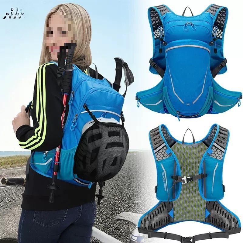 Cycling Backpack Camping Hiking Outdoor Professional Women's Travel Mountaineering Bag Summer Backpack Men's Triple Land Bike Blue Black