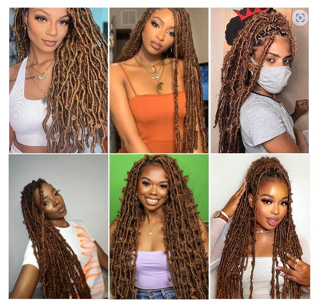 Obaasima Strands Butterfly Locs Crochet Hair Pre Looped Light Weight & Soft Distressed Locs Faux Crochet Braids Natural Hair for Black Women (T30#)