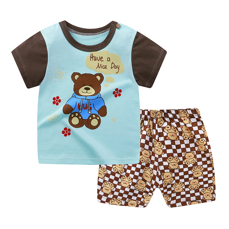 Baby Boy Summer Clothes T-Shirts Tops Waist Shorts Set 2Pcs Toddler Casual Outfits