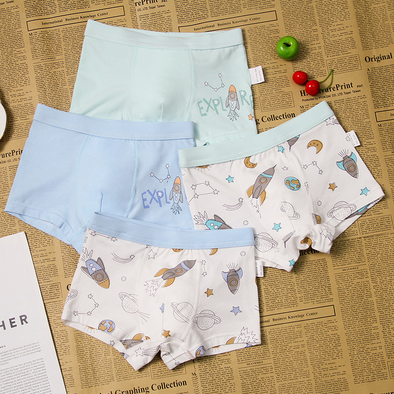 8011 4PCS/LOT Children Boys Underwear Shorts Cotton Panties Kids Cartoon Boxer For Child