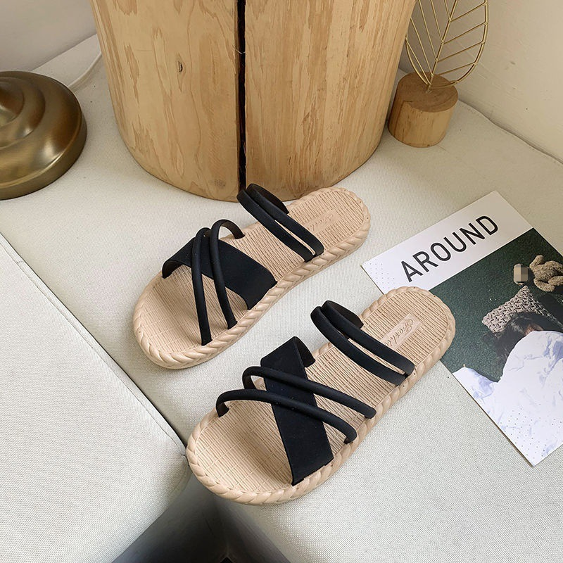 20682622826209 Women's Crossover Strap Summer Slingback Slippers Casual Flat Non-slip Sandals