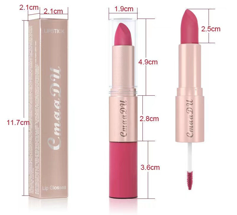 CmaaDu  Matte lipstick&Matt lip gloss  Double headed Makeup Matte Lips Cosmetic Long Lasting Velvet Liquid Lipstick   Sexy Lip 