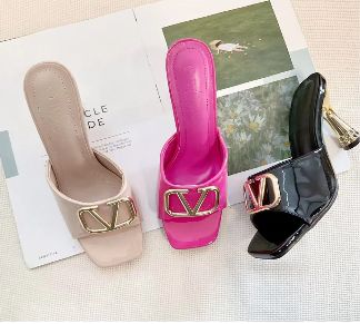 CLOVER high heels crystal heel women shoes square toe slippers women casual shoes
