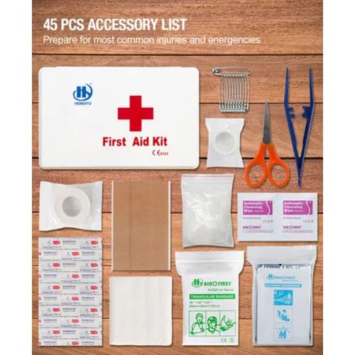Portable Car First Aid Kit For Drivers - Red/White