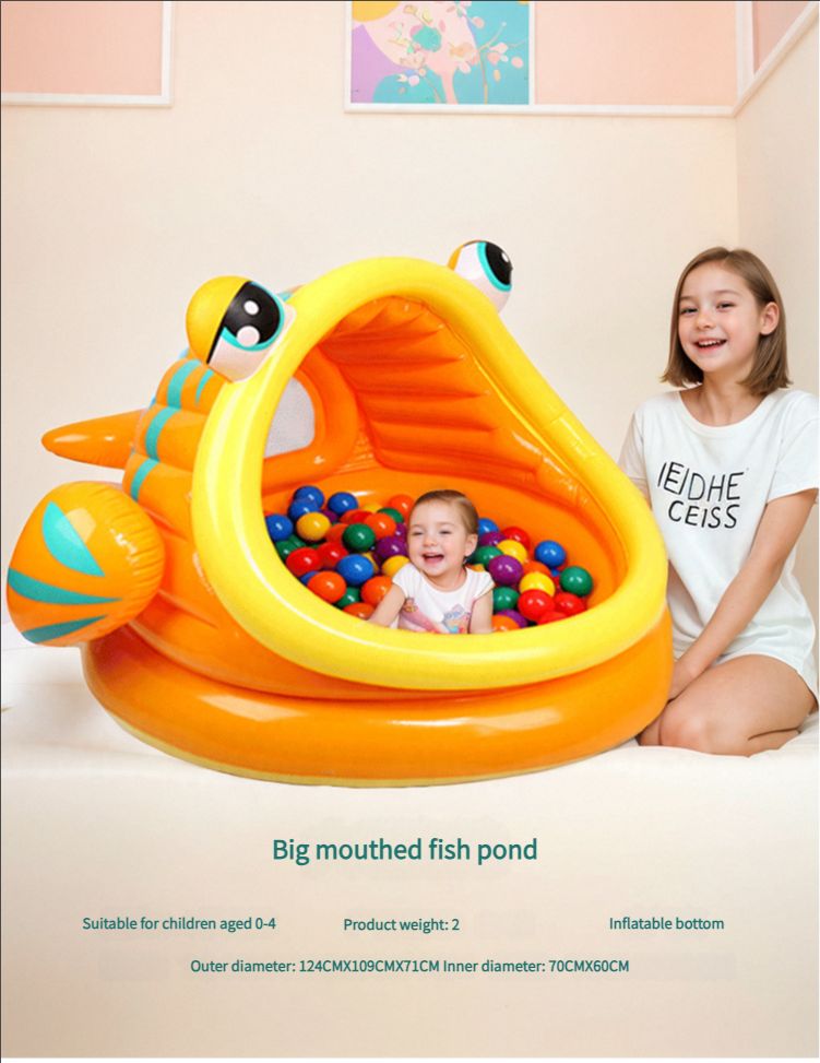 Children's ocean ball pool inflatable castle baby swimming pool fence indoor wave pool home baby toy shark