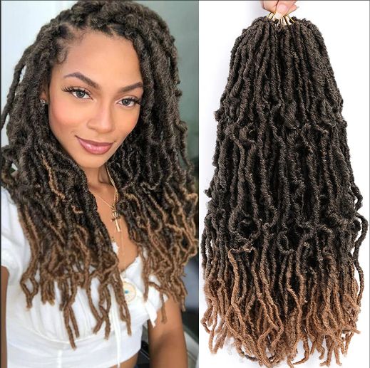 Obaasima Strands Faux Locs Crochet Hair Soft Locs Crochet Braids Hair Pre Looped Locs Dreadlocs Hair Ombre Honey Blonde Hair Extensions For Women (T30#)