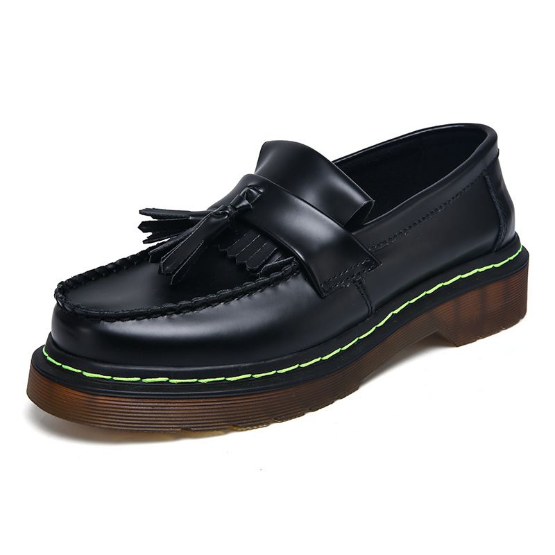 Tasseled Loafers Women's Plus Size Martin Boots Female Worker Wearing Boots Student Height Increasing Leather Shoes