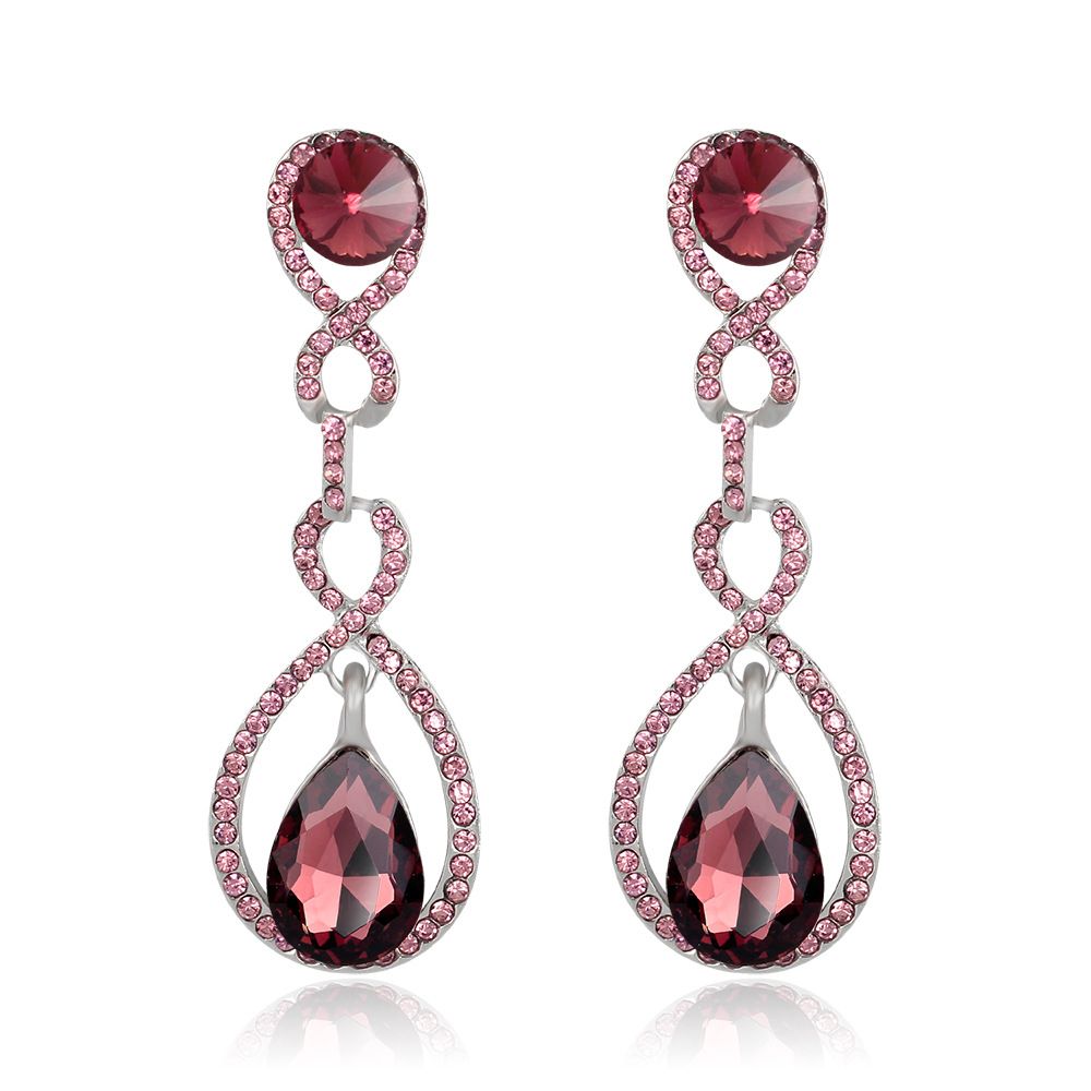 BA092-A Cubic Zirconia Wedding Drop Earrings, Teardrop CZ Crystal, for Brides, Bridesmaids, Prom Gift