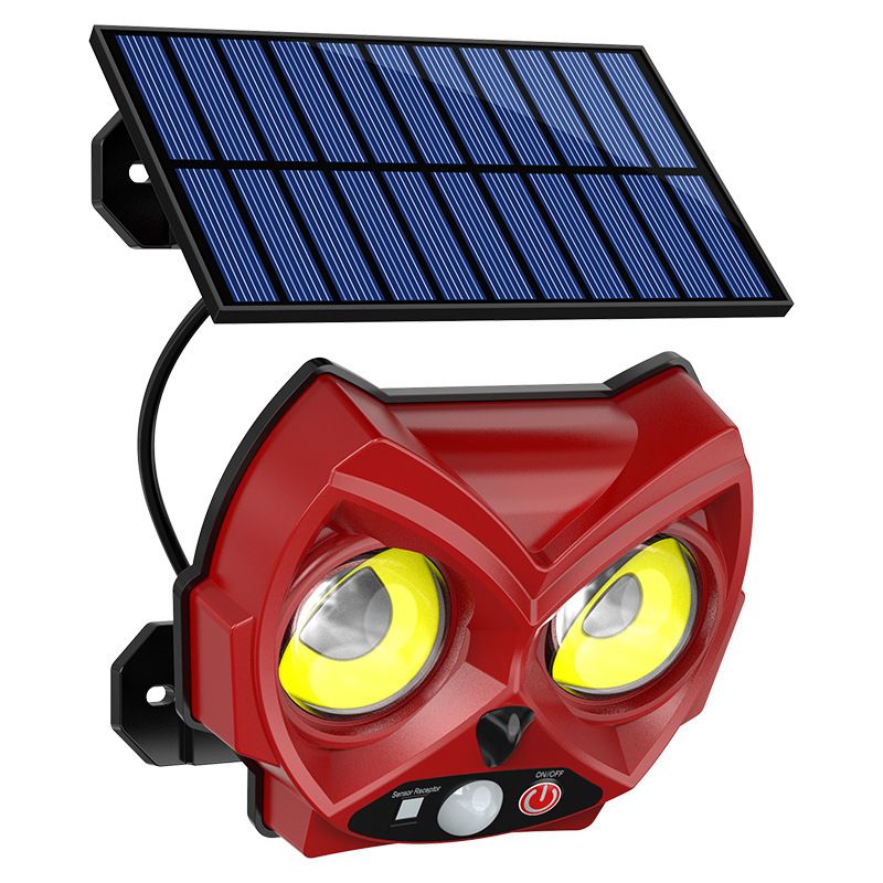 New solar powered lamp, owl lamp, outdoor garden decoration lamp, human body sensing street lamp, courtyard lamp, wall lamp