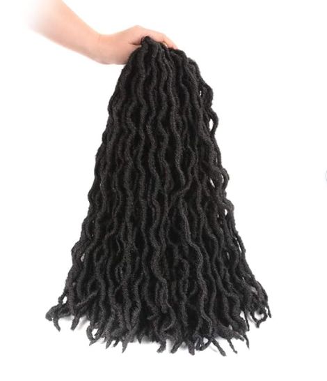 Obaasima Strands Faux Locs Crochet Braids Hair Pre Looped Soft Dreadlocks Braiding Hair Faux Locs Pack- Soft Locs Crochet Hair BLACK (2#)