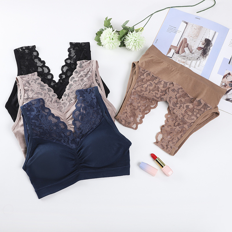 1931 Large Size Breathable Bralette Women Seamless Cotton Underwear Lace Bra