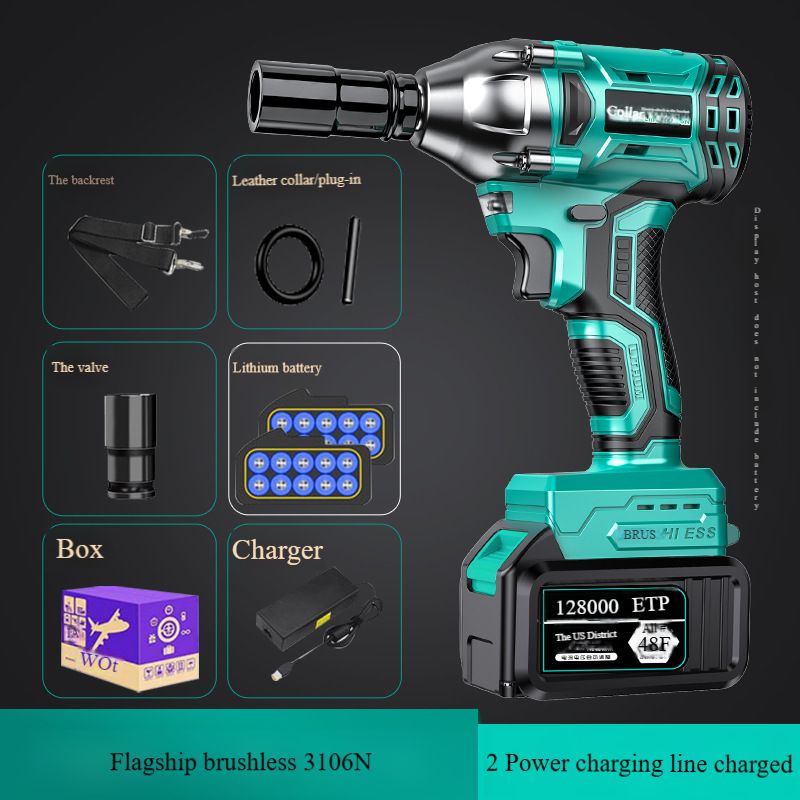 Electric wrench large torque multi-function brushless rechargeable impact lithium battery rack worker air cannon universal Dayi model
