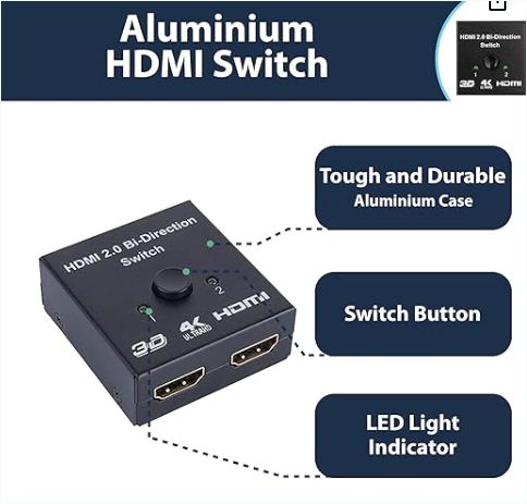 4K 60HZ Bi Direction HDMI 2.0 Bi-Direction Switch 2x1 1x2 Bi-Directional HDMI Switcher Splitter 2 in 1 Out Converter HDCP 3D