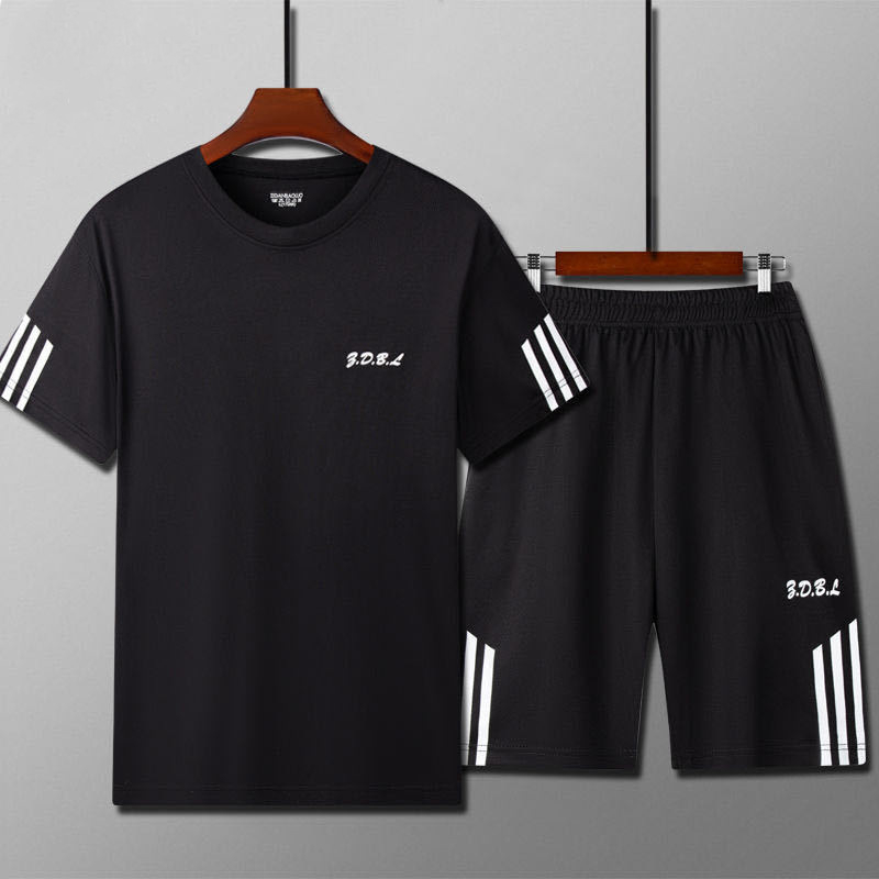 A002 Men's Summer Fitness Exercise Set Loose Quick Dry Training Set