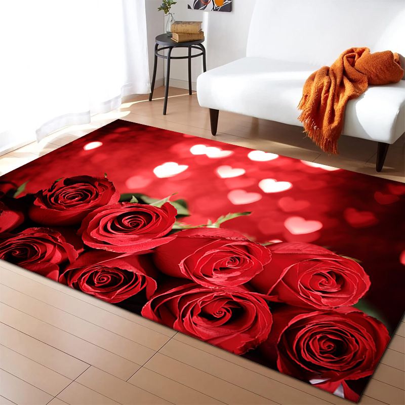 Valentine's Day carpet, romantic roses, living room decorative floor mats, floor mats CRRSHOP free shipping home decor lovers carpet