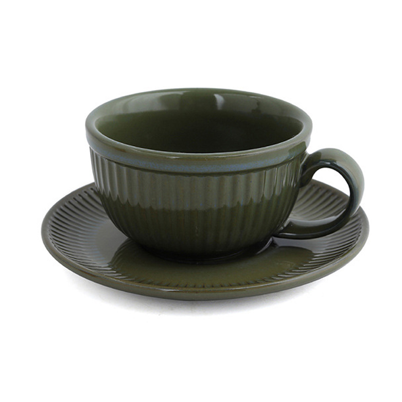 TTB-038 Ceramic Coffee Cup and Saucer Set Handmade Nordic Coffee Mug Coffeeware Home European Tea Cup Teaware
