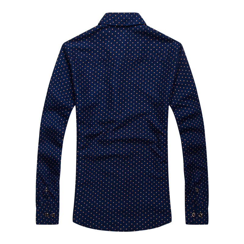 Autumn and winter new shirt men's shirt small mushroom print Korean style slim men's long-sleeved shirt