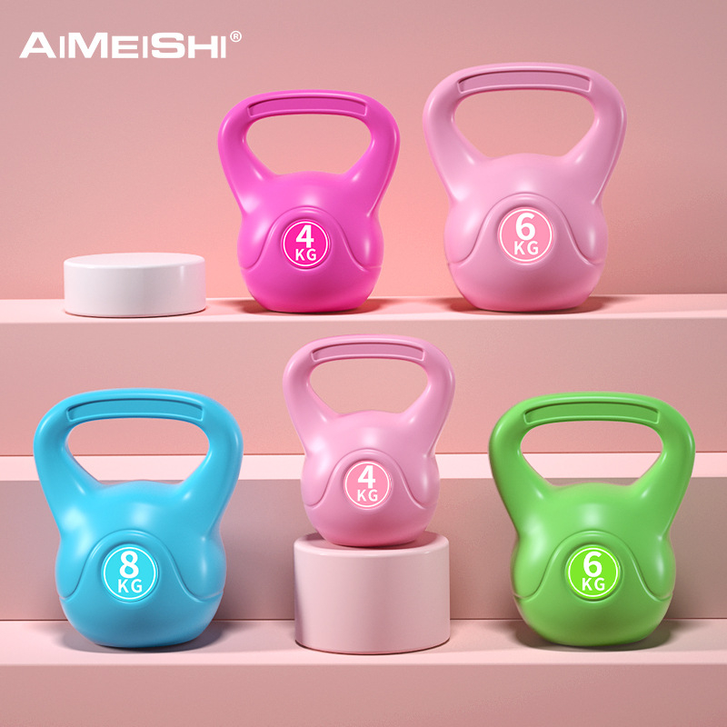 YH-1166 Fitness Kettlebell Household Colored Solid Squatting Equipment Hip Lift Thin Arm Lift Kettle Dumbbell