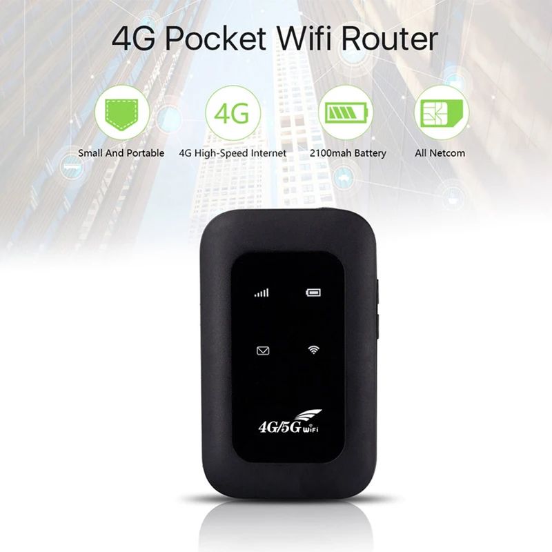 4G LTE Router MIFI 150Mbps Mobile Hotspot WiFi Signal Amplifier Portable Modem 2100mAh Wireless WiFi Repeater with SIM Card Slot Chip