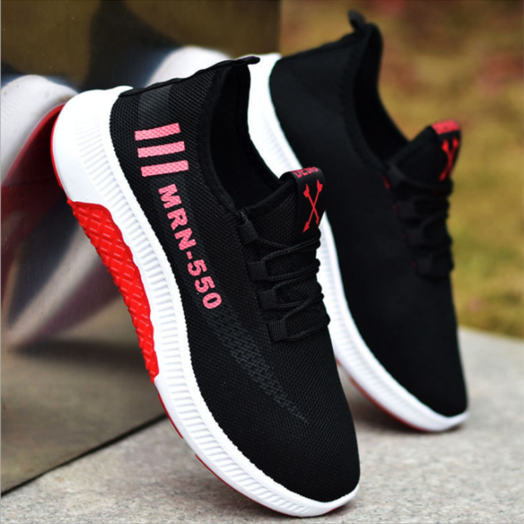Woven mesh sneakers breathable men's shoes lace up casual shoes Close Size