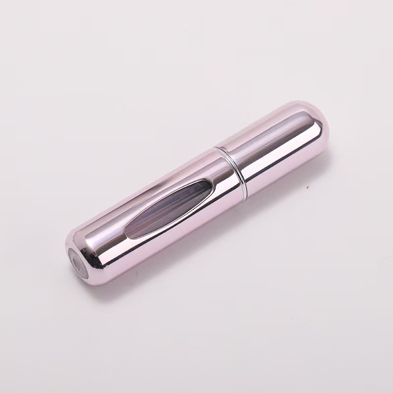 Refillble 5ml Refillable Mini Perfume Spray Bottle Aluminum Spray Atomizer Portable Travel Cosmetic Container Perfume BottlePink 
