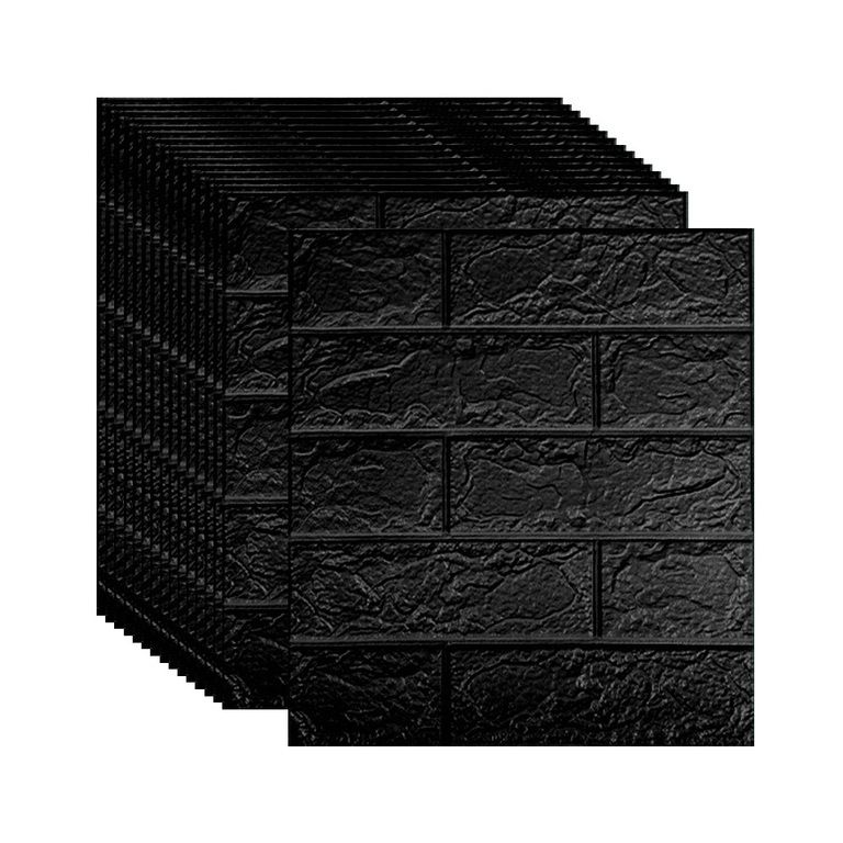 【Multi pcs】Soundproof Peel and Stick Wall Covering 3D Home Wallpaper Interior Decoration Design, Can Also Be Used in KitchenSmall size black 3MM