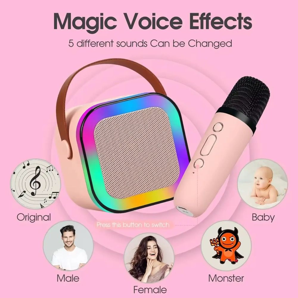 K12 Children's Toy Speaker Mini Portable Outdoor KTV Family Party BT Karaoke Player with Microphone Wireless Speaker