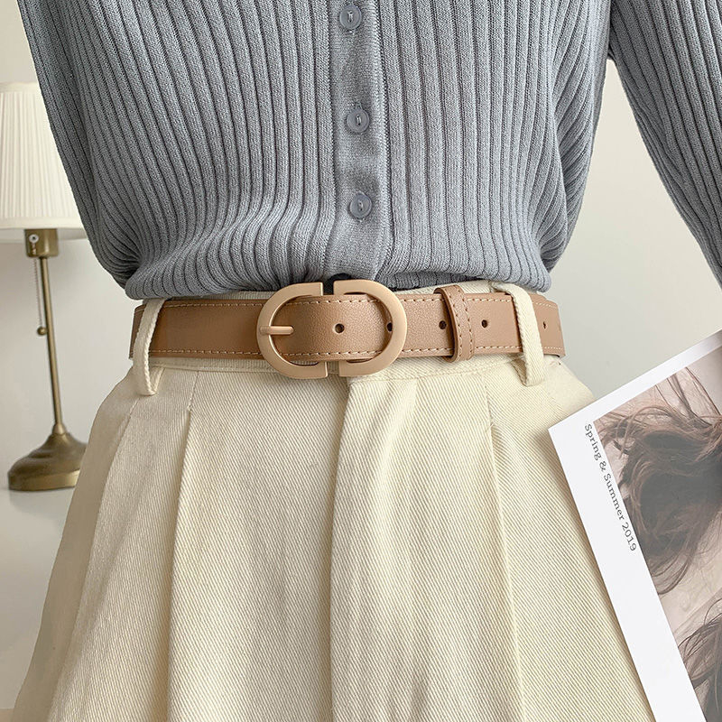 291 Women's Summer Simple Needle Buckle Solid Color Belt with Coat Belt