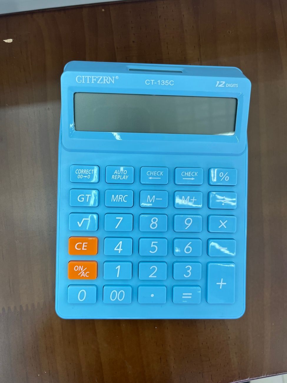 Candy Color High-Appearance Portable Calculator Anti-Slip Body 12 Digit Large Screen Desktop Calculating Machine for Student Office Accounting Daily Useblue