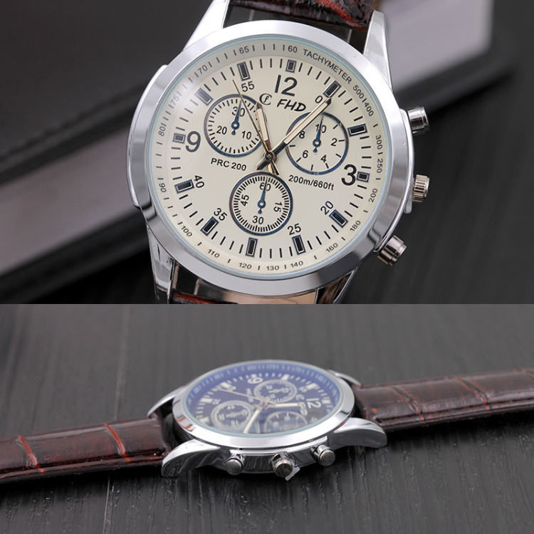Men Watch FHD Blu-ray Colorful Glass Belt Watch